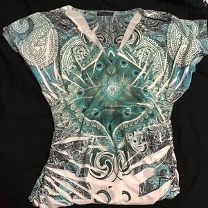 Body Central Teal and Black Mini Dress